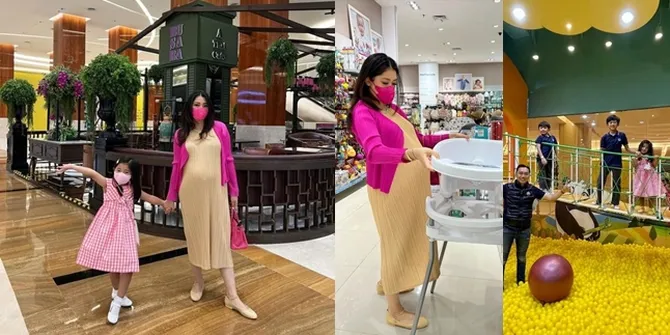 Gaya Bumil Cantik Aliya Rajasa Quality Time Bareng Anak, Tenteng Tas Harga Rp 300 Juta