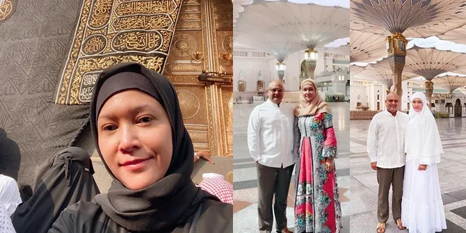 Gaya Jilbab Maia Estianty Selama Umrah Bareng Irwan Mussry, Kece!