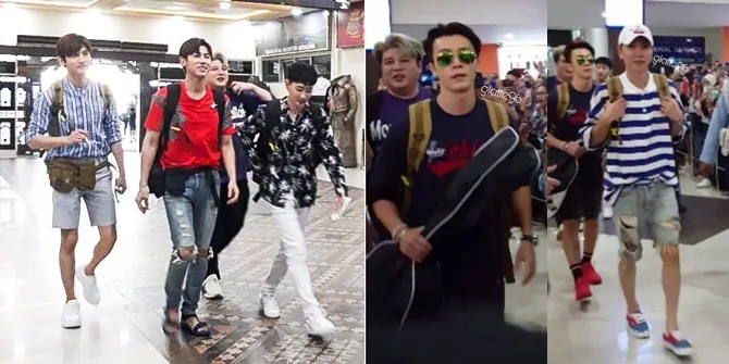 Gaya Kece Ganteng Super Junior & TVXQ Tiba di Bandara Yogyakarta
