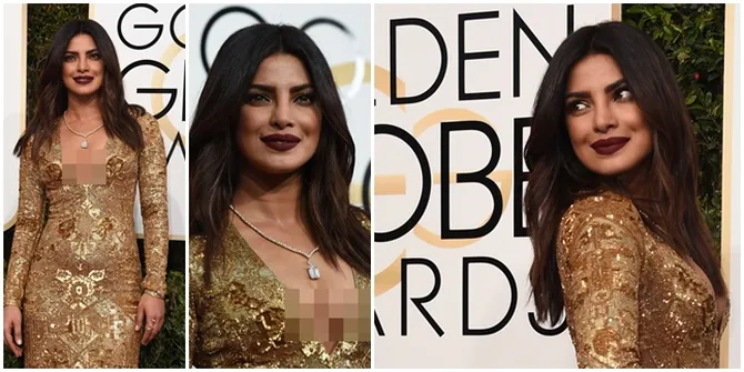 Gaya Priyanka di Red Carpet Golden Globe '17, Masuk Worst Dress  