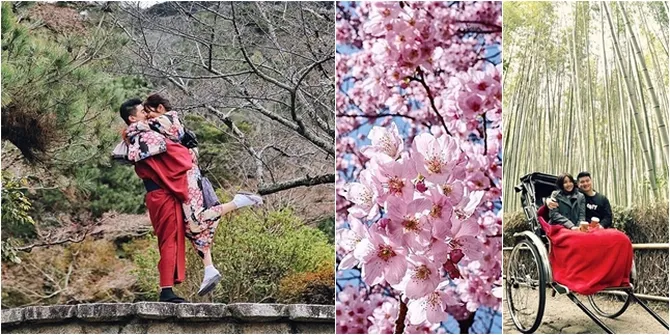 Honeymoon, Chef Arnold dan Tiffany Nikmati Bunga Sakura di Jepang