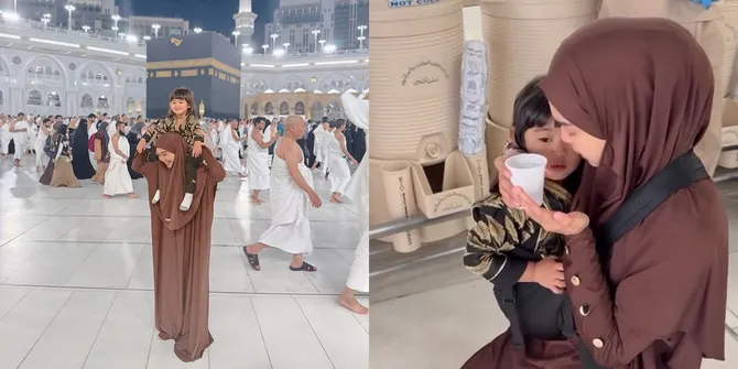 Ibu Luar Biasa, Momen Ria Ricis Gendong Moana di Pundak saat Umrah
