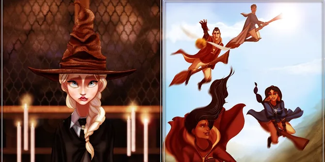 Ini Jadinya Jika Princess Disney Satu Sekolah Dengan Harry Potter
