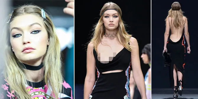 Inilah Foto-Foto Memalukan Gigi Hadid Saat Nip Slip di Runway