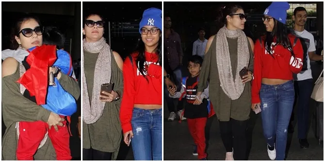 Jalan Bareng Anak-Anaknya, Kajol Seperti Kakak - Adik Dengan Nysa