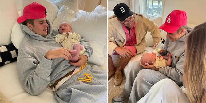 Justin Bieber Bagikan Foto Saat Momong Bayi, Netizen Sempat Heboh Mengira Hailey Baldwin Melahirkan