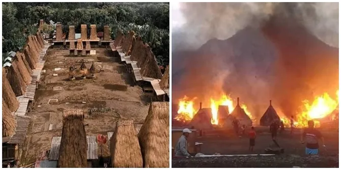 Kampung Gurusina Flores Terbakar Hebat, 27 Rumah Adat Hangus!