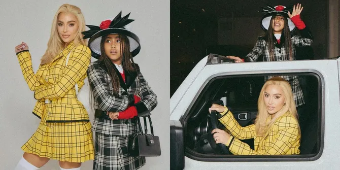 Seperti Kakak Adik, Intip 10 Potret Kim Kardashian Cosplay Kembaran Bareng Anaknya North West jadi Pemeran 'CLUELESS'