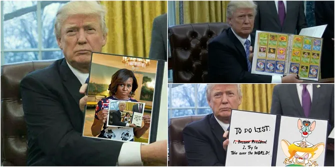 Kumpulan Meme Donald Trump Tanda Tangani Perintah Pertama, Kocak!