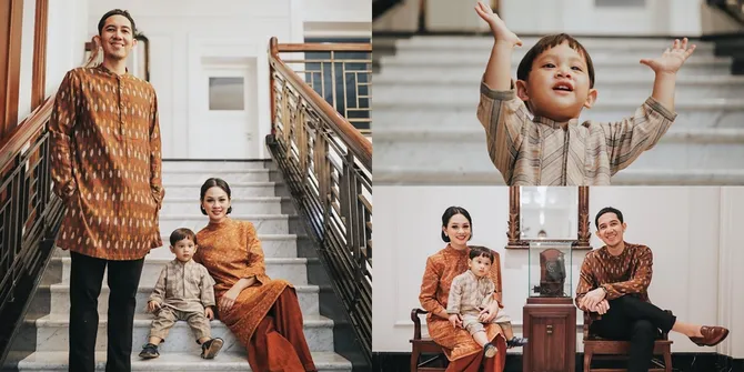 Lebaran Keluarga Andien, Kompak Pakai Kain Tenun Saat Silaturahmi