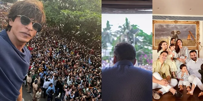 Lebarannya Seleb Bollywood, Shahrukh dan Salman Khan Didatangi Ribuan Orang - Kareena Ikut Rayakan Idul Fitri