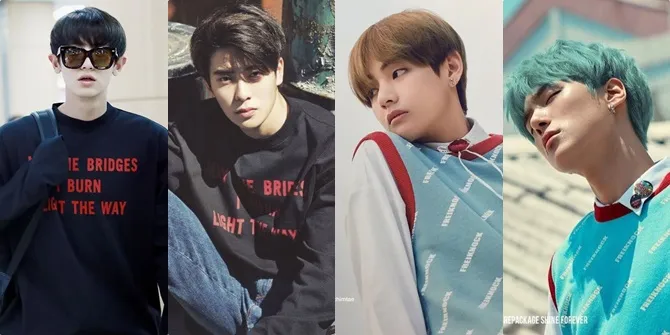 Lebih Kece Siapa? 7 Momen K-Pop Idol Cowok Pakai Busana yang Sama: Ada Chanyeol EXO - Jaehyun NCT Sampai V BTS - Minhyuk Monsta X