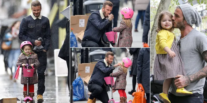Lucunya Harper Seven Beckham Saat Main Bareng Papa Ganteng