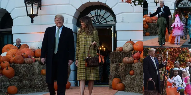 Melania & Donald Trump Gelar Trick or Treat di Gedung Putih