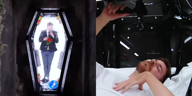 Momen Unik Mr Beast Dikubur Hidup-hidup Selama 7 Hari Berturut-turut, Sempat Hampir Putus Asa - Dapat Kejutan Bahagia di Akhir Tantangan