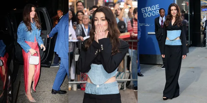 Pakai Outfit yang Unik dan Berani, Anne Hathaway Tampil Memukau di Acara Promosi 'SHE CAME TO ME'