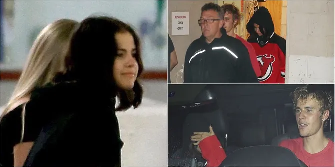 Pamer Senyum, Selena Gomez Dukung Justin Bieber Tanding Hockey