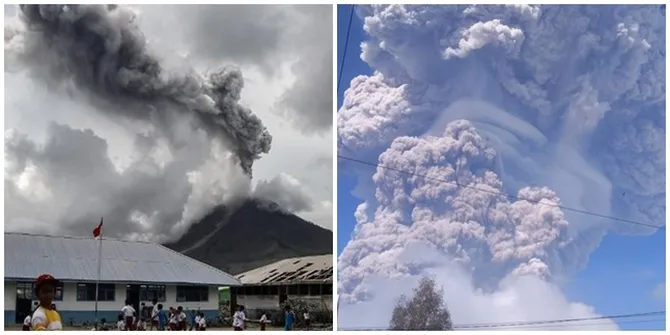 Penampakan Gunung Sinabung Meletus, Awan Panasnya Bikin Ngeri!