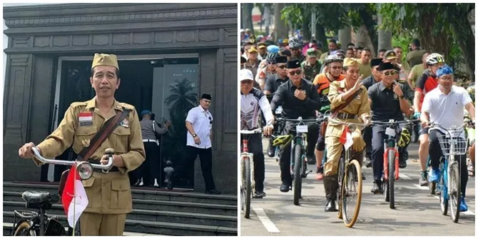 Peringati Hari Pahlawan, Presiden Jokowi 'Ngonthel' Sepeda Jadul