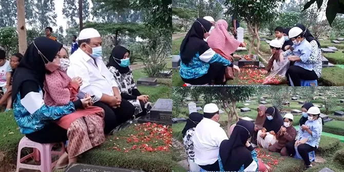 Peringati Hari Ulang Tahun, Intip Potret Keluarga Olga Syahputra Berziarah ke Makam Mendiang Sang Artis