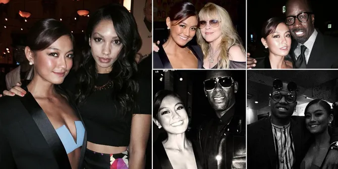 Pose Seksi Agnes Monica di Grammy Bersama Bintang Dunia