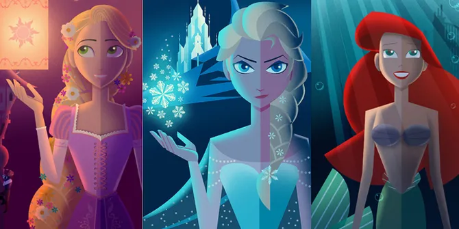 Poster Film Princess Disney Diubah Jadi Vintage, Masih Keren?