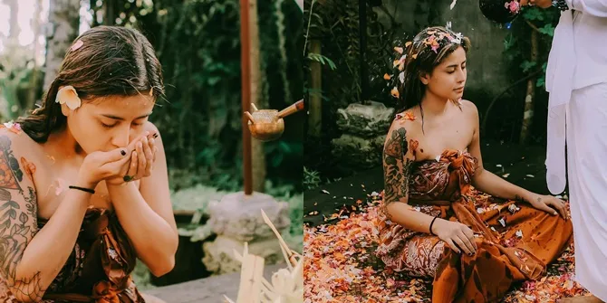 Potret Awkarin Lakukan Lukat Upacara Pemurnian di Bali, Nangis Histeris Teringat Rasa Sakit dan Dipermainkan di Masa Lalu