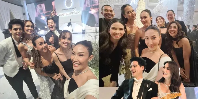 Potret Ayu Dewi Selfie dengan Tamu Selebritis di Resepsi Luna Maya, Duta Persahabatan