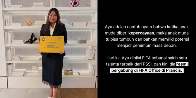 Potret Ayu Rahimainita Anak Muda Asal Indonesia yang Berhasil Kerja di FIFA