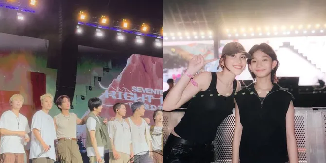 Potret Ayu Ting Ting Ajak Bilqis Nonton Konser SEVENTEEN di JIS, Duduk Paling Depan dan Tampil Stylish
