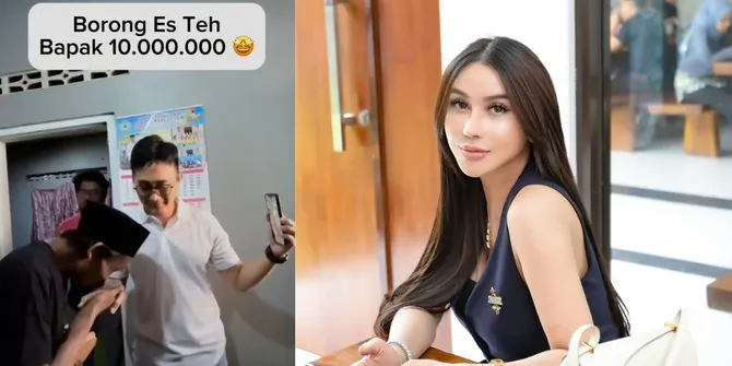 Potret Bebizie Beri Bantuan Rp 10 Juta Untuk Suhanji Penjual Es Teh yang Sedang Viral