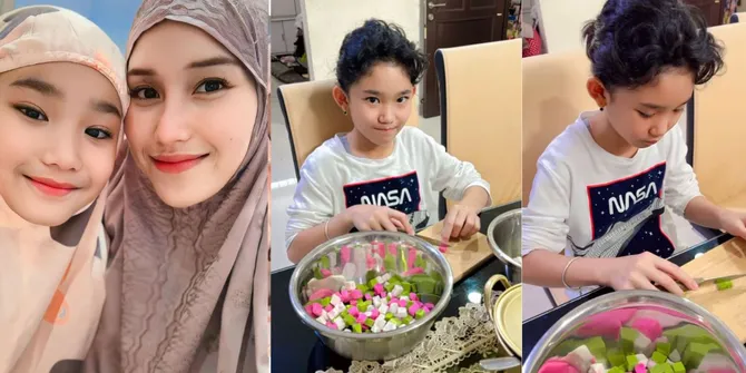Takjil Favorit Ayu Ting Ting, 8 Potret Bilqis Masak Kolak Untuk Buka Puasa Sang Bunda