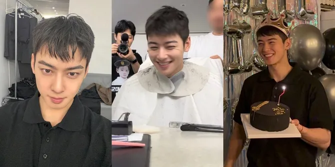 Potret Cha Eun Woo Potong Rambut Jelang Wamil, Gantengnya Calon Anggota Band Militer