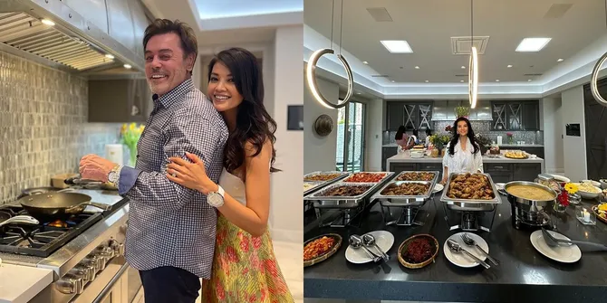 8 Potret Dapur Farah Quinn yang Mewah di Amerika, Jadi Spot Favorit - Tampak Estetik dengan Warna Monokrom