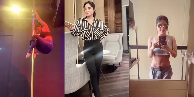Potret Dewi Perssik Pole Dance & Pamer Perut Berotot, Bikin Emak-Emak Insecure Sekaligus Semangat Olahraga