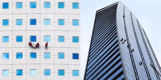 POTRET di Balik Kemilau Kaca Gedung Pencakar Langit Jakarta, Terselip Sosok Tangguh