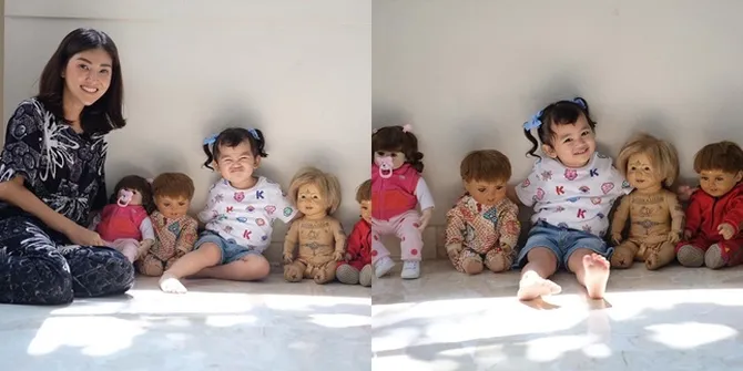 Potret Gemas Thania Putri Onsu Berpose Bareng Boneka, Berukuran Bak Bayi Manusia - Netizen: Kok Serem