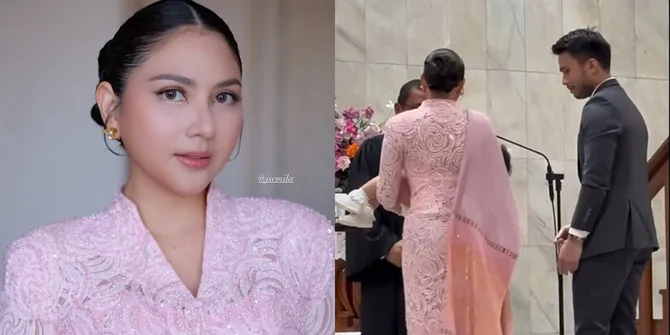 Potret Jessica Mila Cantik Banget Berkebaya Pink di Acara Pembabtisan Baby Kyarra, Serasi dengan Suami