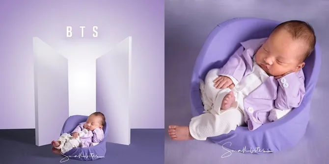 Potret Newborn Photoshoot Baby Anzel Anak Audi Marissa, Didandani Ala Member BTS