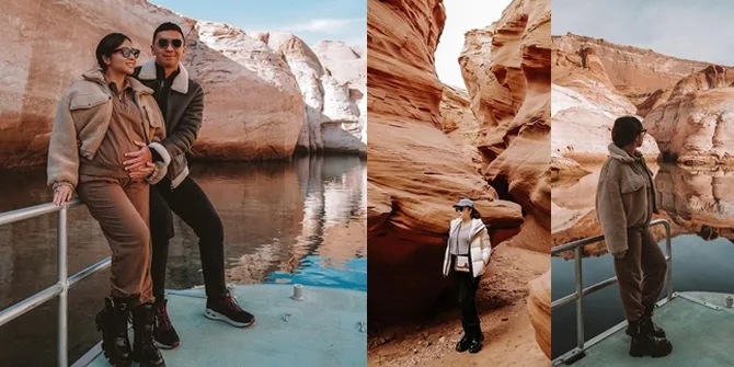 Potret Nikita Willy dan Indra Babymoon ke Antelope Canyon, Kedinginan Tapi Seru dan Makin Mesra