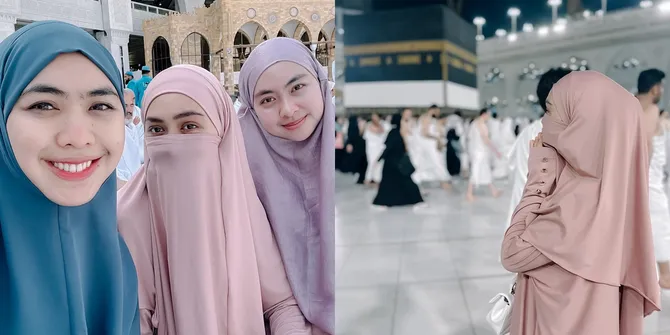 Potret Oki Setiana Dewi dan Dua Adiknya Naik Haji Bareng, Ria Ricis Tampak Teduh Pakai Cadar - Cium Ka'bah