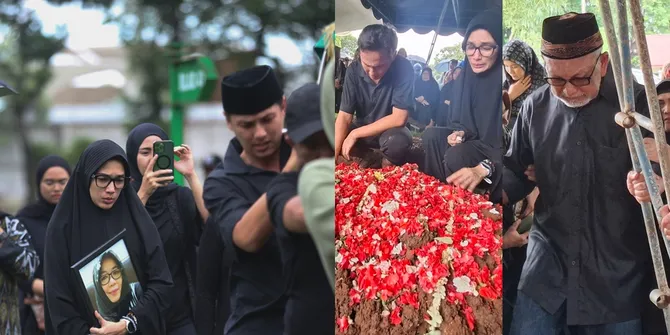Potret Pemakaman Ibunda Ussy Sulistiawaty, Andhika Pratama Turut Antar ke Liang Lahat - Diiringi Tangis Keluarga