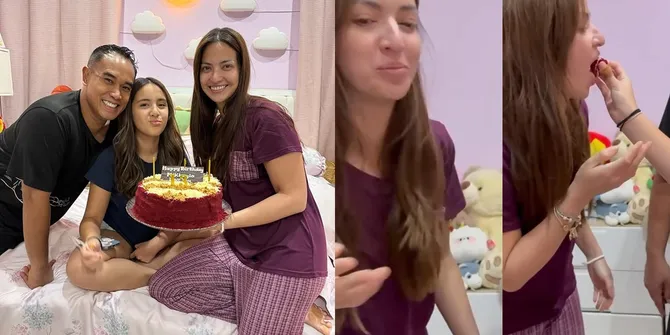 7 Potret Penampilan Sederhana Nia Ramadhani dan Ardie Bakrie Saat Beri Kue Ultah ke Anak, Tanpa Makeup - Pakai Kaos Oblong