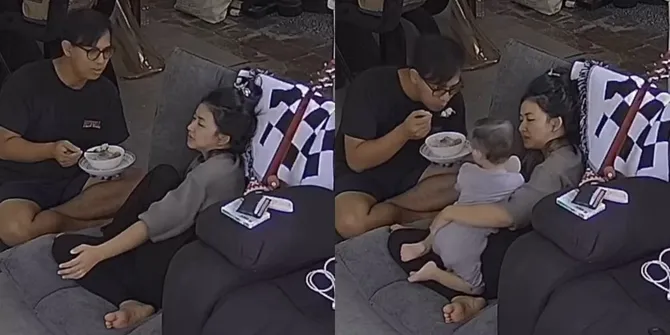 Momen Suami Suapi Adinda Azani yang Tengah Sakit dengan Penuh Cinta, Ditemani sang Anak - Potret Keluarga Kecil Bahagia