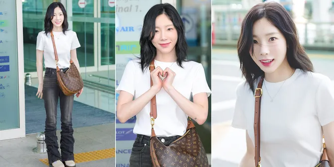 Potret Taeyeon Girls Generation Berangkat dari Bandara Incheon ke Jakarta untuk Konser Besok, Cantiknya Bikin Silau!