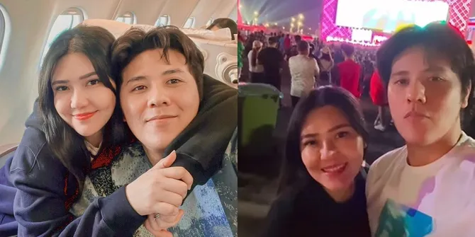 Potret Via Vallen Rela Terbang ke Qatar Demi Nonton Christiano Ronaldo, Pertama Kali Pergi Berdua Saja Bareng Sang Suami