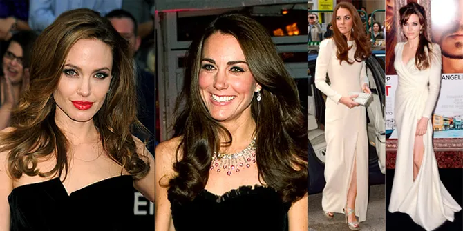 Saat Angelina Jolie - Kate Middleton Kembaran Baju, Cantik Mana?
