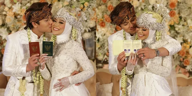 Sah! Potret Bahagia Rizky Billar dan Lesti Pamer Buku Nikah, Berpelukan Erat - Billar Beri Kecupan Manis di Pipi Sang Istri