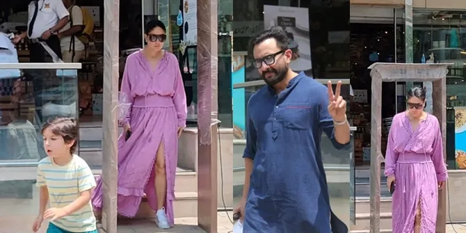 Saif Ali Khan Keluar dari Resto di Siang Bolong Bareng Kareena dan Taimur, Netizen India: Gak Puasa?