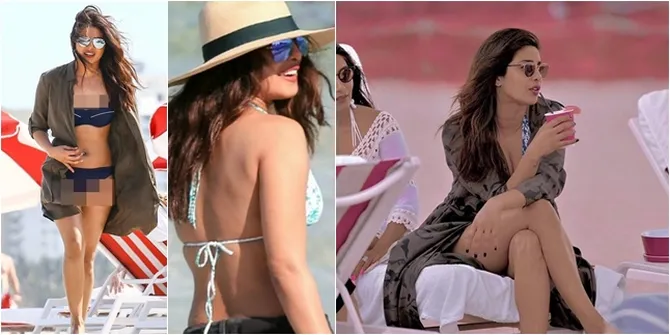 Santai di Pantai Miami, Priyanka Chopra Pamer Hot Bikini Body